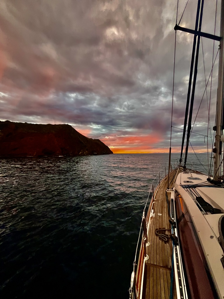 Sunset at anchor, Emerald Bay, Catalina Island